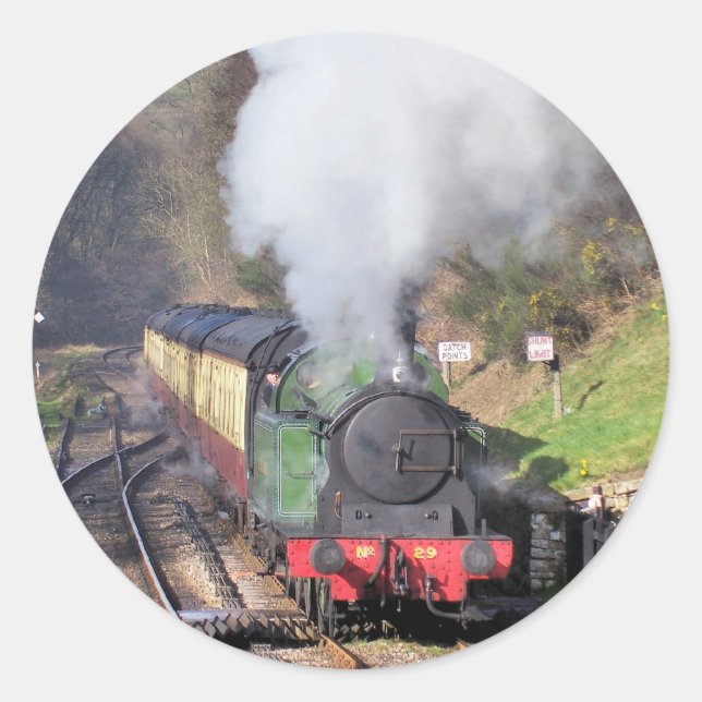 STEAM TRAINS CLASSIC ROUND STICKER (Front)