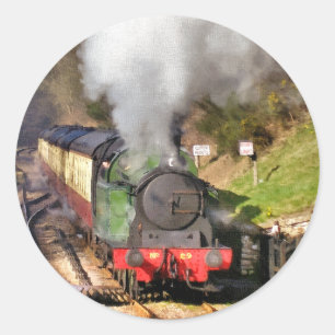 STEAM TRAINS CLASSIC ROUND STICKER