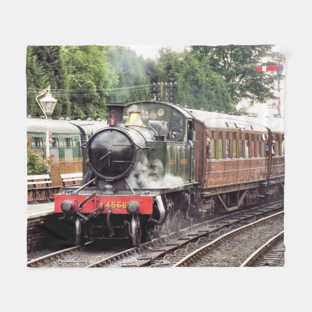 STEAM TRAINS Fleece Blanket (Front (Horizontal))
