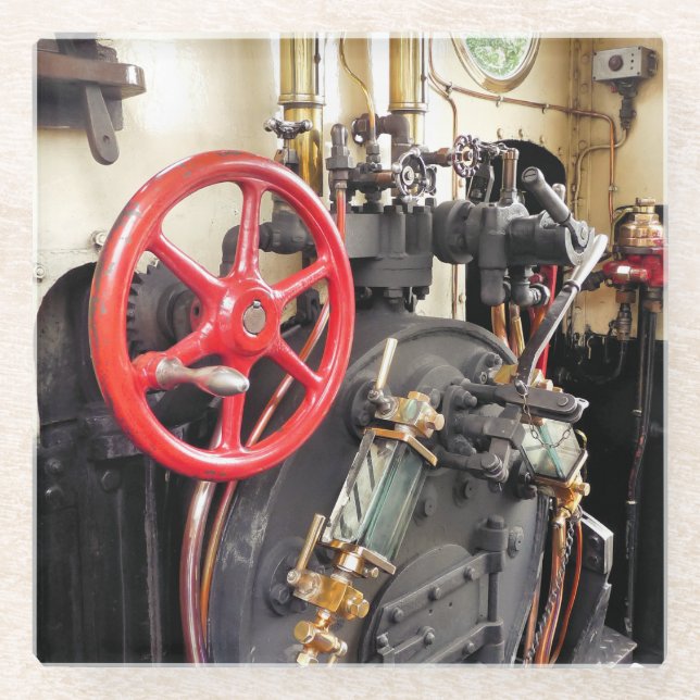 STEAM TRAINS GLASS COASTER (Front)