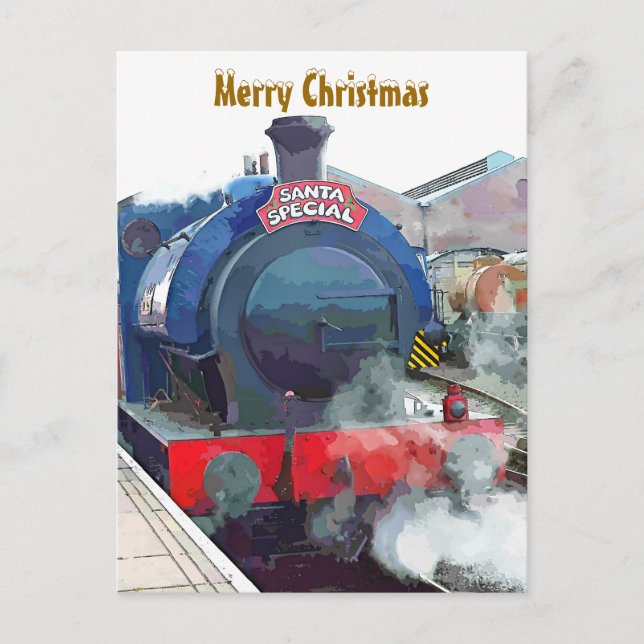 STEAM TRAINS HOLIDAY POSTCARD (Front)