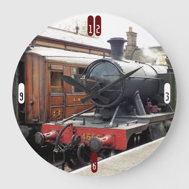 STEAM TRAINS LARGE CLOCK (Front)