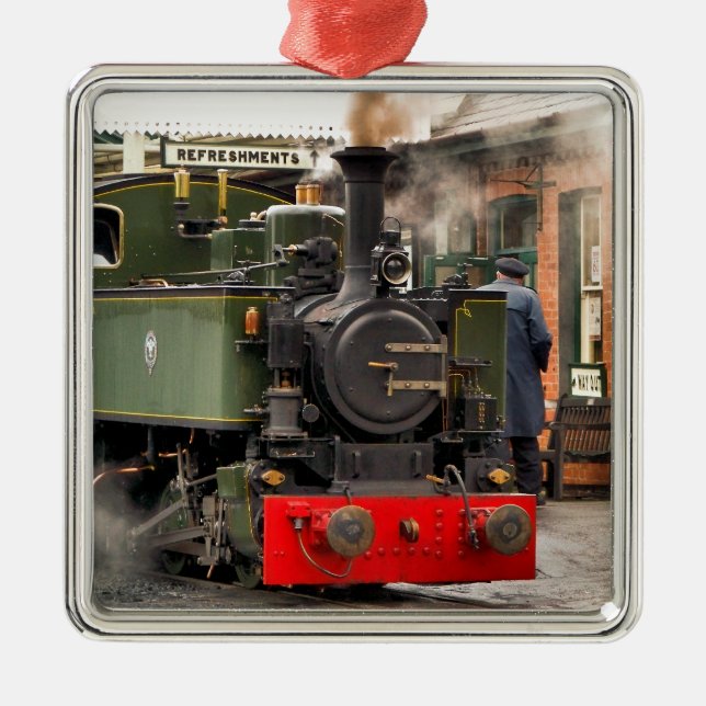 STEAM TRAINS METAL TREE DECORATION (Front)