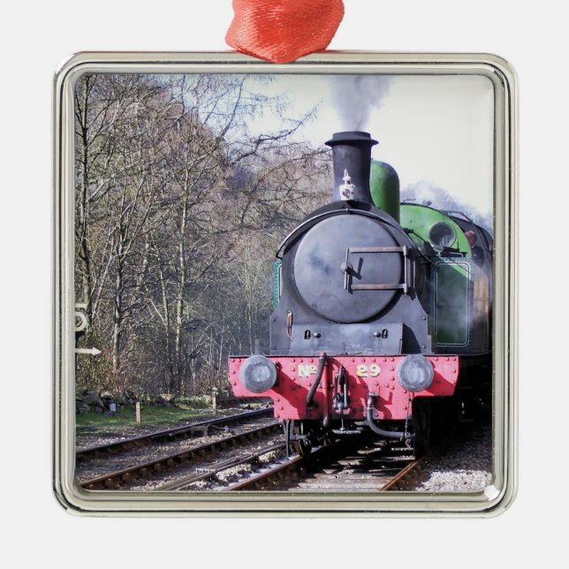 STEAM TRAINS METAL TREE DECORATION (Front)