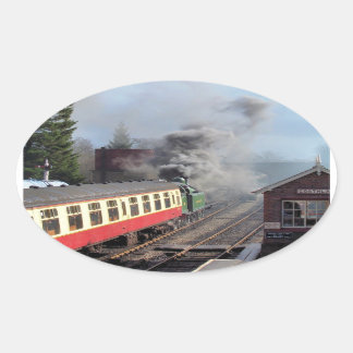 STEAM TRAINS OVAL STICKER