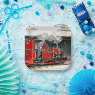 STEAM TRAINS PAPER PLATE