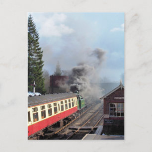 STEAM TRAINS POSTCARD