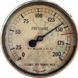 STEAM TRAINS SILVER PLATED NECKLACE<br><div class="desc">An old pressure gauge from a steam train.</div>