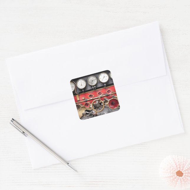 STEAM TRAINS SQUARE STICKER (Envelope)