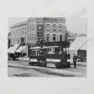 Steam Tram in North London in the 1880s Postcard