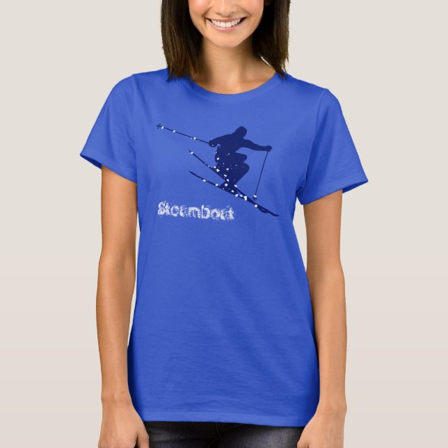 Steamboat Blue Snow Ski T-Shirt (Front)