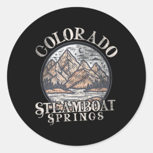 Steamboat Co Colorado Springs Outdoor Hiking Classic Round Sticker
