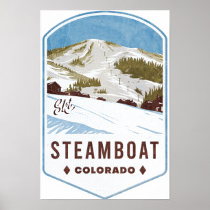 Steamboat Colorado Ski Badge Poster