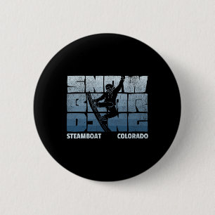 Steamboat Colorado Snowboarding Resort Vintage Sno 6 Cm Round Badge