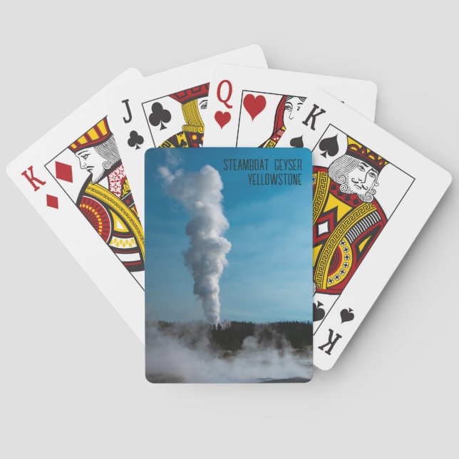 Steamboat Geyser Eruption Yellowstone Playing Cards (Back)