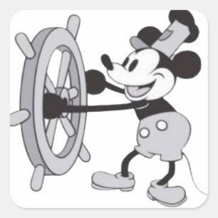 Steamboat Mickey Square Sticker