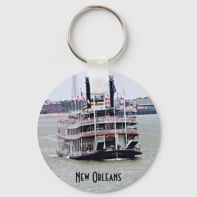 Steamboat on the Mississippi River Key Ring (Front)