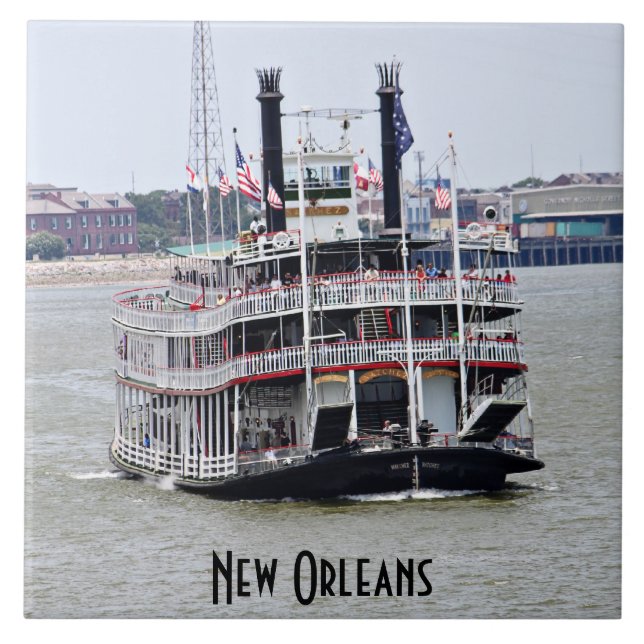 Steamboat on the Mississippi River Tile (Front)