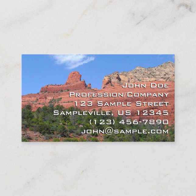 Steamboat Rock in Sedona Arizona Photography Business Card (Front)