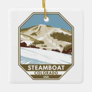 Steamboat Ski Area Winter Colorado Ceramic Ornament