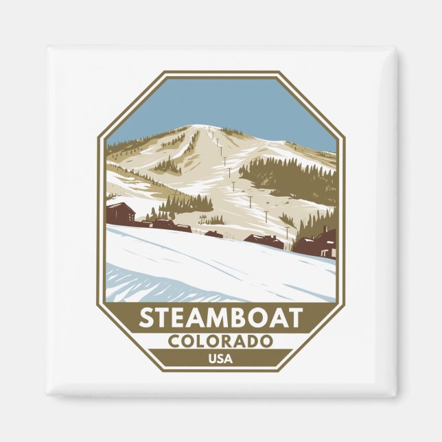 Steamboat Ski Area Winter Colorado Magnet (Front)