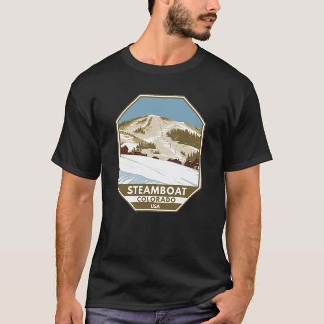Steamboat Ski Area Winter Colorado T-Shirt (Front)