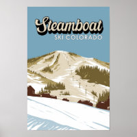 Steamboat Ski Area Winter Colorado Vintage
