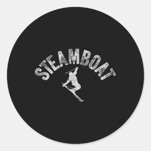 Steamboat Ski Colorado Vintage Skiing Cool Skier C Classic Round Sticker