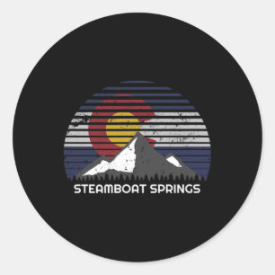 Steamboat Springs Co X Colorado Flag Classic Round Sticker