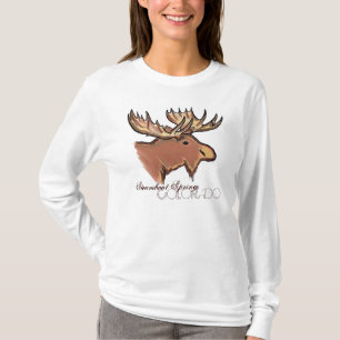 Steamboat Springs Colorado brown moose ladies tee