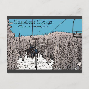 Steamboat Springs Colorado day on lift postcard