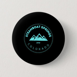 Steamboat Springs Colorado Elevated Co Mountain To 6 Cm Round Badge