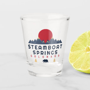 Steamboat Springs Colorado Flag Mountain City Hike Shot Glass