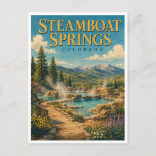 Steamboat Springs Colorado Hot Springs GeoSaga Postcard