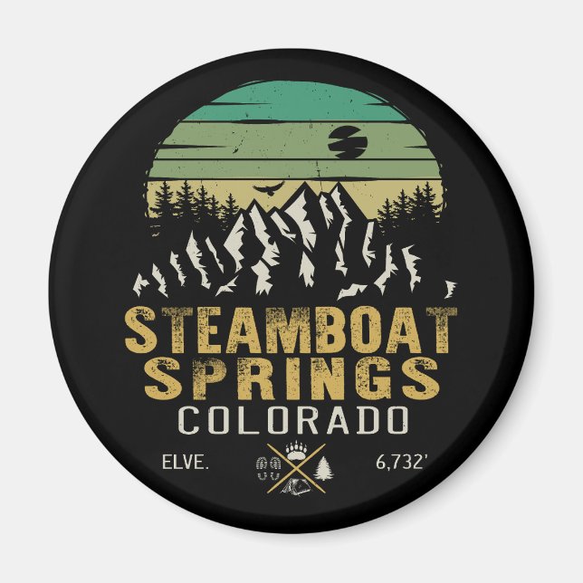 Steamboat Springs Colorado Mountain Camping Hiking Magnet (Front)