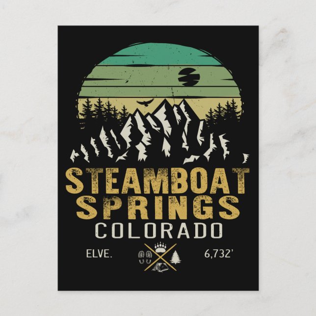 Steamboat Springs Colorado Mountain Camping Hiking Postcard (Front)