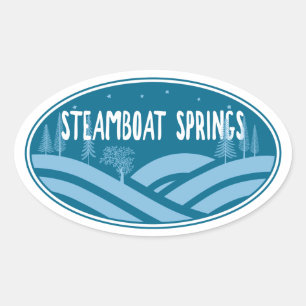 Steamboat Springs Colorado Outdoors Oval Sticker
