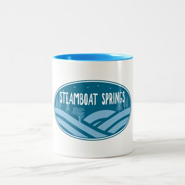 Steamboat Springs Colorado Outdoors Two-Tone Coffee Mug (Center)