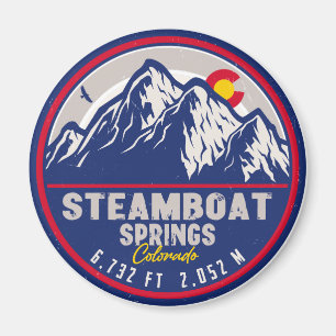 Steamboat Springs Colorado Retro Sunset Souvenirs Magnet