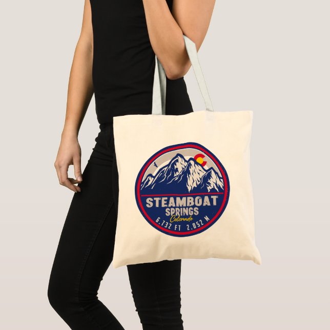 Steamboat Springs Colorado Retro Sunset Souvenirs Tote Bag (Front (Product))