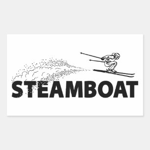 Steamboat Springs Colorado Ski Jumper Rectangular Sticker