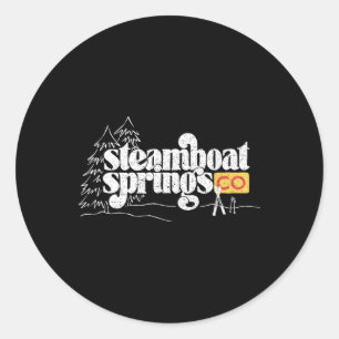 Steamboat Springs Colorado Ski Snowboard Winter Sp Classic Round Sticker