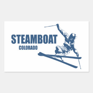 Steamboat Springs Colorado Skier Rectangular Sticker