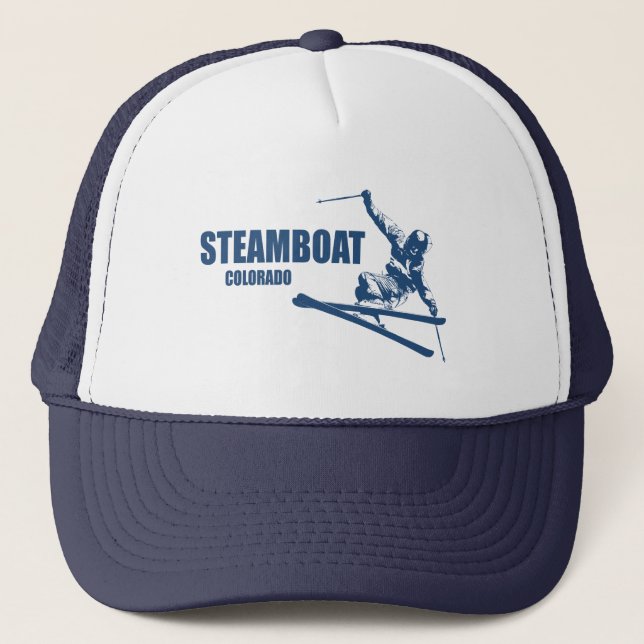 Steamboat Springs Colorado Skier Trucker Hat (Front)