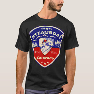 Steamboat Springs Colorado Skiing Ski Mountains Sk T-Shirt