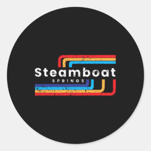Steamboat Springs Colorado Skiing Vintage Steamboa Classic Round Sticker