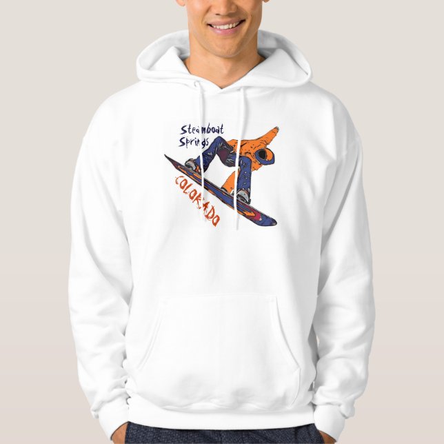 Steamboat Springs Colorado snowboard hoodie (Front)
