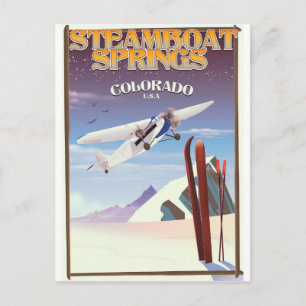 Steamboat Springs colorado vintage travel poster Postcard