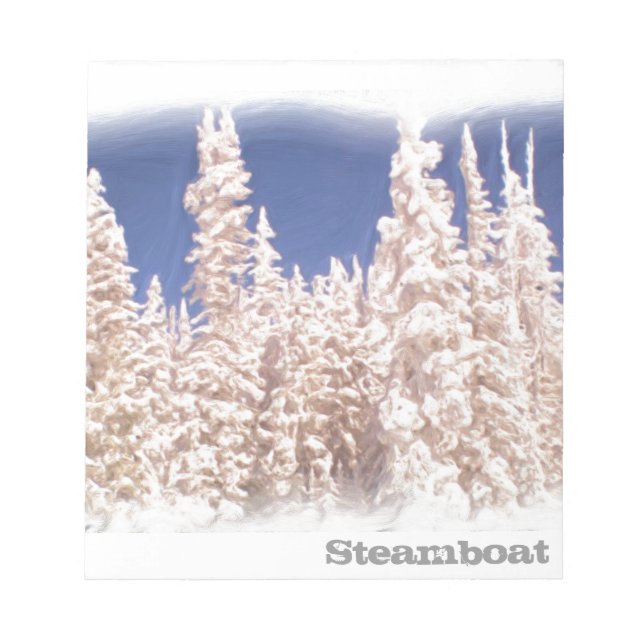 Steamboat Springs frosty tree notepad (Front)