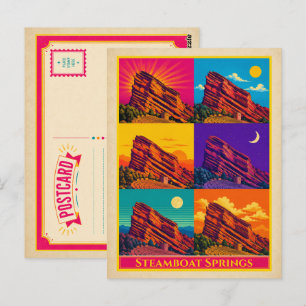 Steamboat Springs Postcard Colorado Red Rock